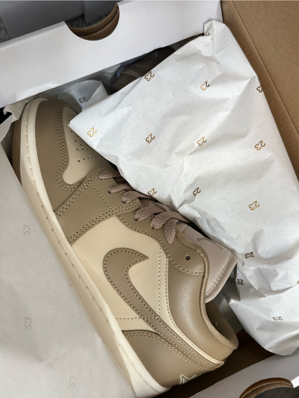 Womenβs Air Jordan 1 Low - Rattan/Desert Camo-sail